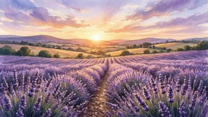 Lavender Field Sunset