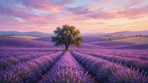 Lavender Field Sunset