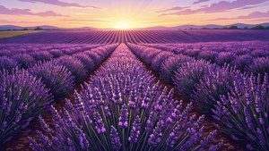 Lavender Field Sunset