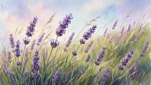 Lavender Hill Watercolor