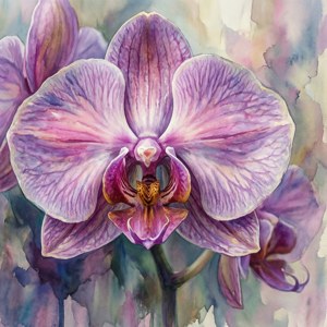 Lavender Orchid Watercolor