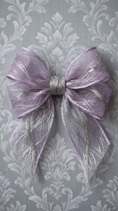 Lavender Silver Thread Bow