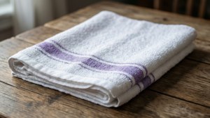 Lavender Striped Tea Towel