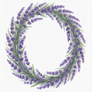 Lavender Wreath Border