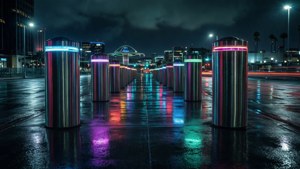 LAX Neon Rain