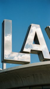 LAX Sign Close-up Sky