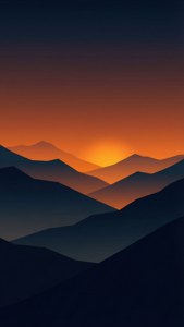 Layered Mountain Sunset