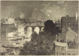 Le 14 Juillet.  Illumination de la Seine du Pont Neuf au Pont au Change