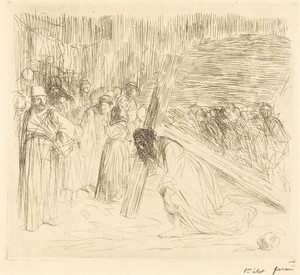 Le Christ portant sa croix (5e planche) (Christ Carrying the Cross) (fifth plate)