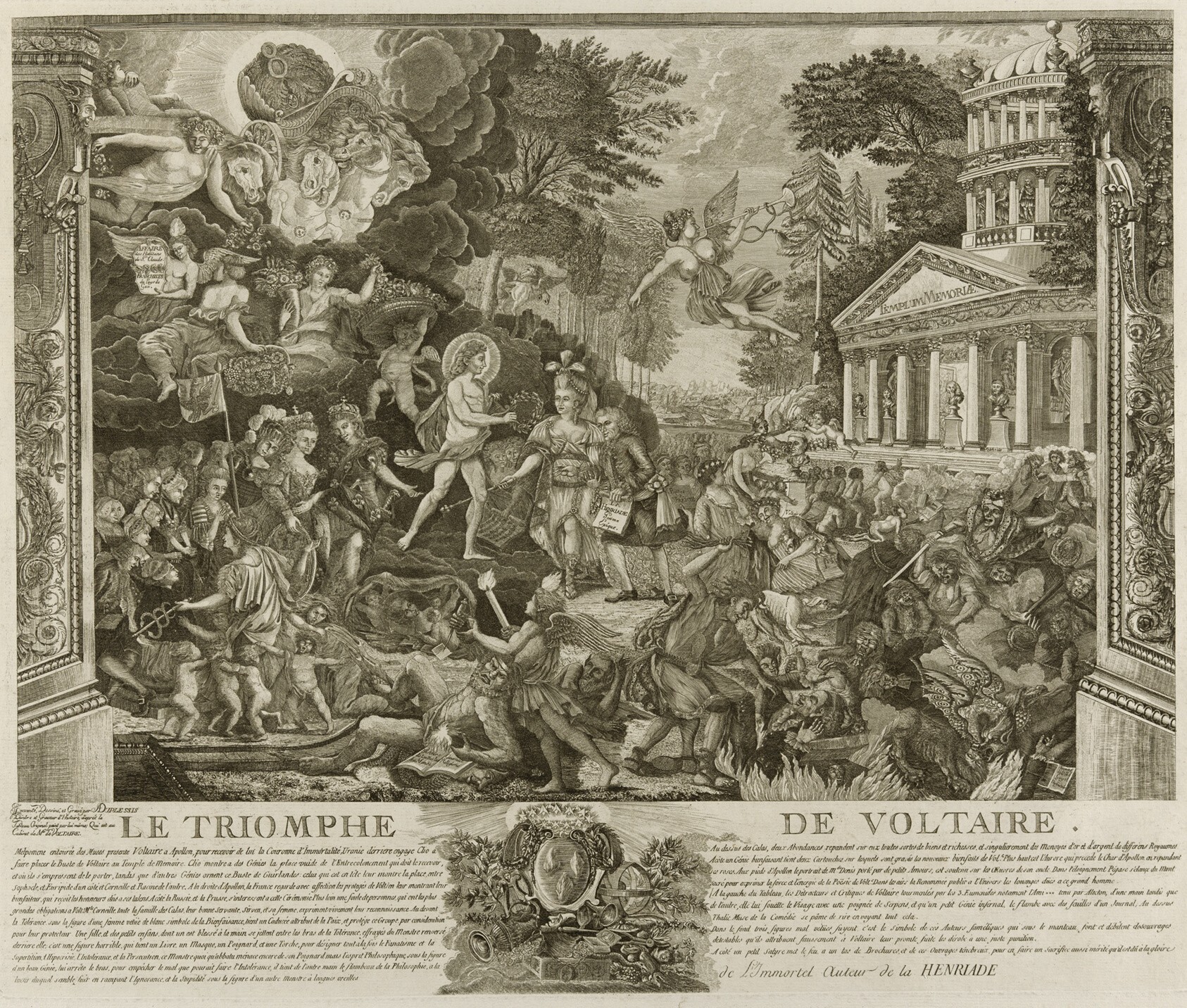 Le Triomphe de Voltaire by A. Duplessis