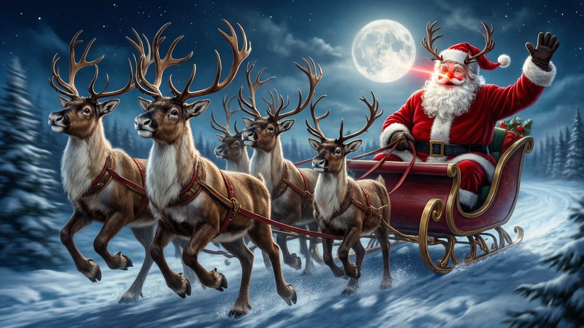 Leading the Sleigh by Wallpapers.art Studio