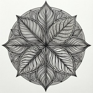 Leaf Mandala Outline