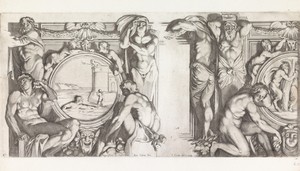 Leander zwemt naar Hero over de Hellespont / Pan achtervolgt Syrinx