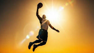 Leaping Catch at Sunrise