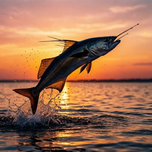 Leaping Cobia Sunset