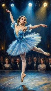 Leaping Dancer in Blue