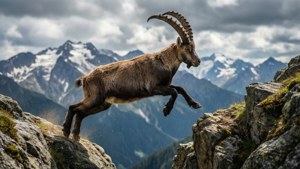 Leaping Ibex Action