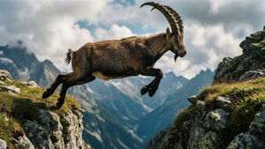 Leaping Ibex