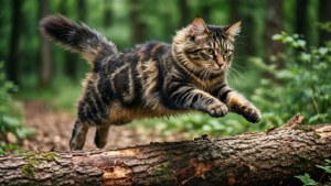 Leaping Toyger in Forest