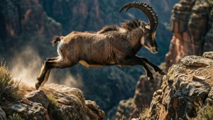 Leaping Urial