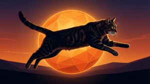 Leaping Wildcat Silhouette