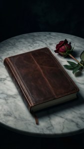 Leather Book with Rose