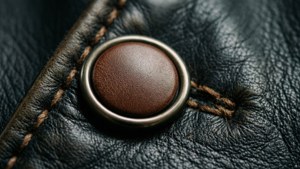 Leather Button Close-Up