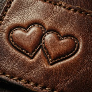 Leather Embossed Hearts