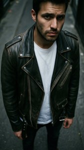 Leather Jacket and Tee