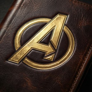 Leather Journal Avengers Logo Gold
