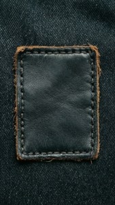 Leather Patch on Denim