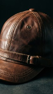 Leather Pilot Hat Detail