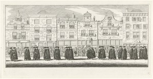Leden van de juridische staf van de prinses in de lijkstoet van Anna van Hannover te Delft, 1759