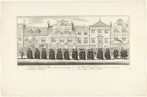 Leden van de Staten-Generaal van Holland en West-Friesland in de lijkstoet van Anna van Hannover te Delft, 1759
