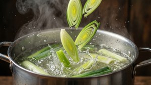 Leek Slices Boiling