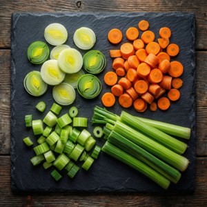 Leek Veg Flatlay