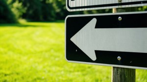 Left Arrow One Way Sign