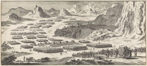 Legertocht van de twaalf stammen van Israël met het tabernakel