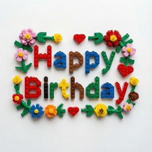 Lego Birthday Card Typography