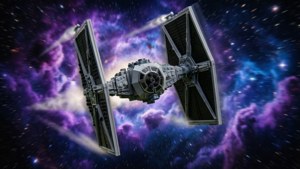Lego TIE Fighter in Nebula