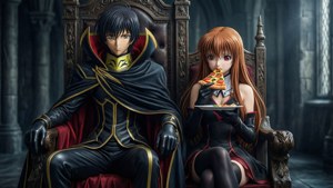 Lelouch and C.C. Pizza Moment