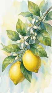 Lemon Branch Watercolor