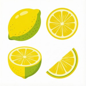 Lemon Icon Set Flat Vector