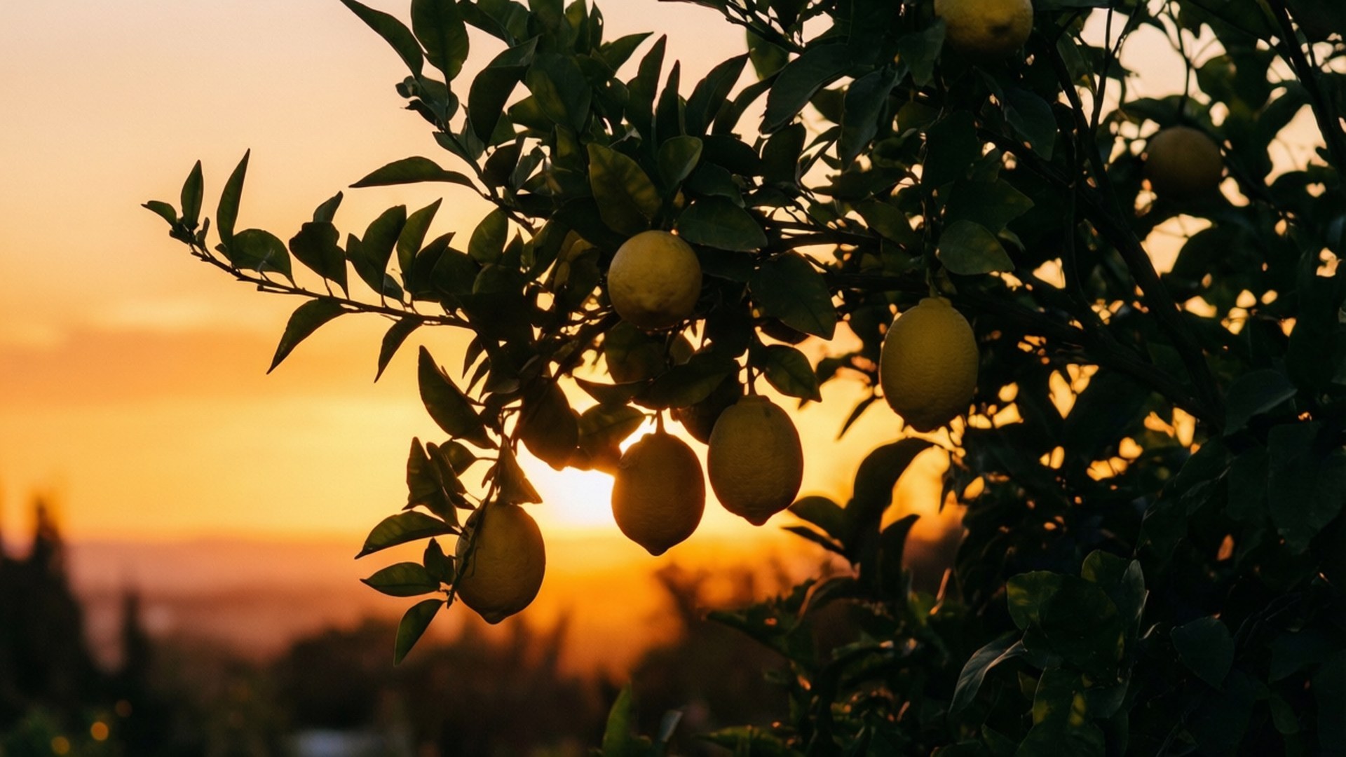 Lemon Tree at Sunset by Wallpapers.art Studio