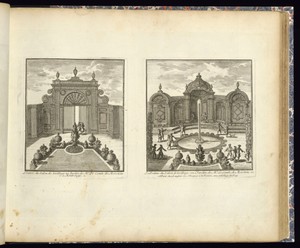 l’Entrée du Salon de treillage au Jardin de Mr. Le Comte de Morstein a Montrouge (Left Plate)