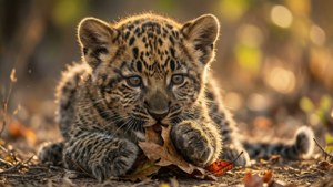 Leopard Cub Playful