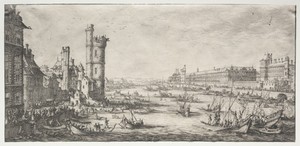 Les deux grandes vues de Paris:  Vue du Louvre