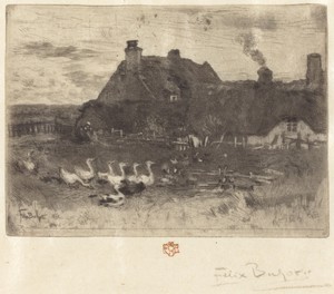 Les Petites Chaumières (Thatched Cottages--Small Plate)