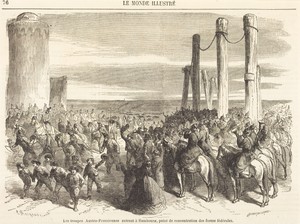 Les troupes Austro-Prussiennes entrant a Hambourg ... [top half]