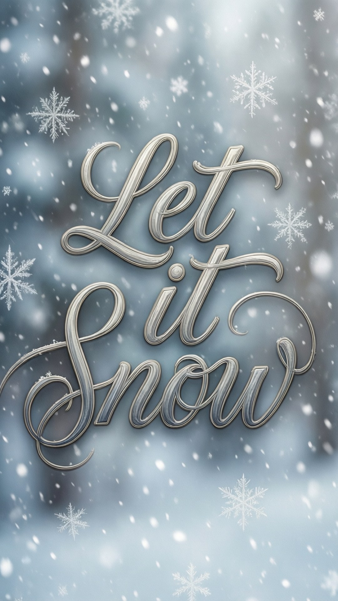Let It Snow Typography by Wallpapers.art Studio